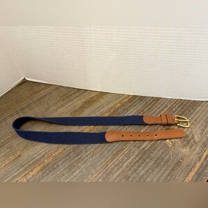 Vintage Coach Navy and Brown Belt with Gold Buckle
